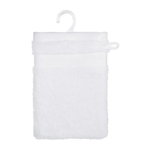 Lot de 2 gants de toilette - coton 450 gr/m² - blanc 15x21 cm