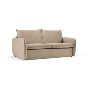 Canapé convertible "Vienna" 3 places en velours beige