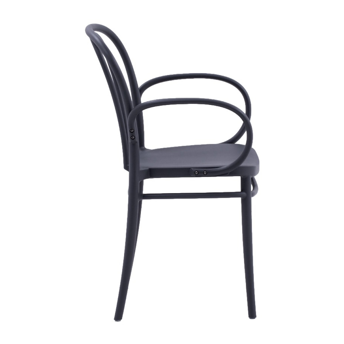 Set 2 poltrone impilabili in polipropilene colore antracite