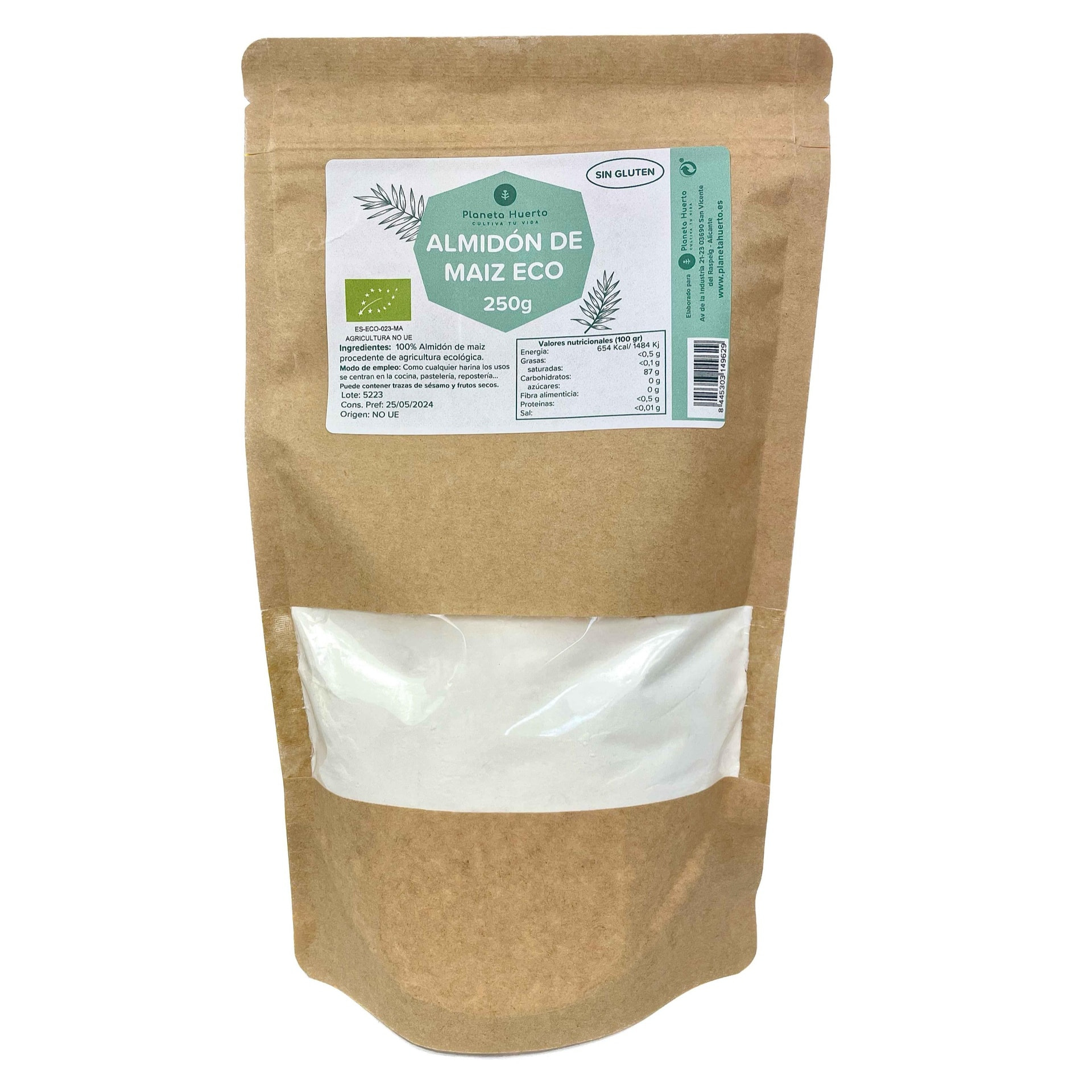 Almidón de maíz sin gluten ECO Planeta Huerto  250 g