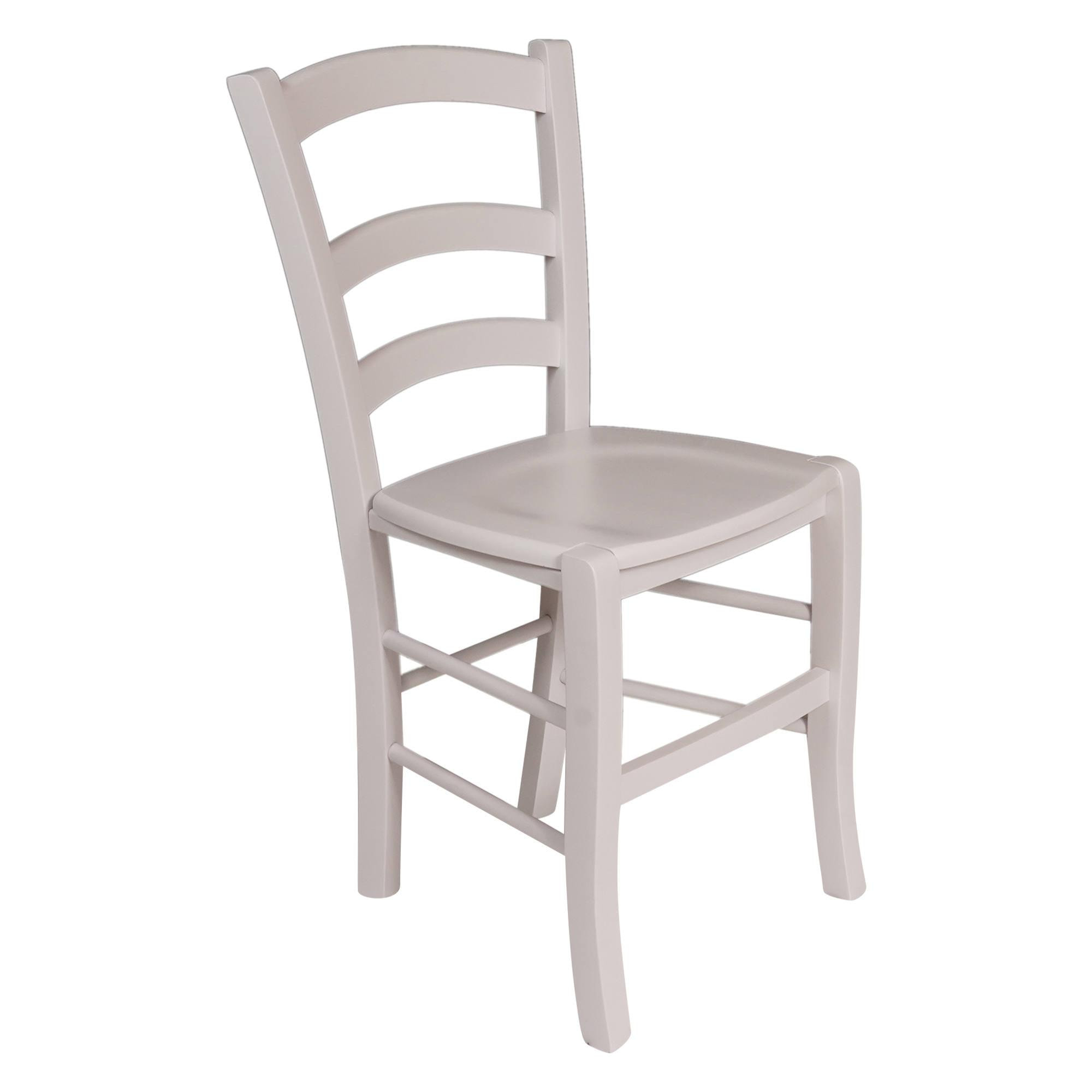 Sedia classica in legno, per sala da pranzo, cucina o salotto, Made in Italy, cm 46x42h87, Seduta h cm 47, colore Bianco