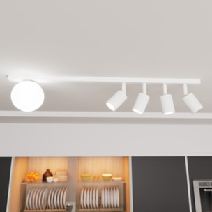 Lampada a sospensione Baster in acciaio bianco