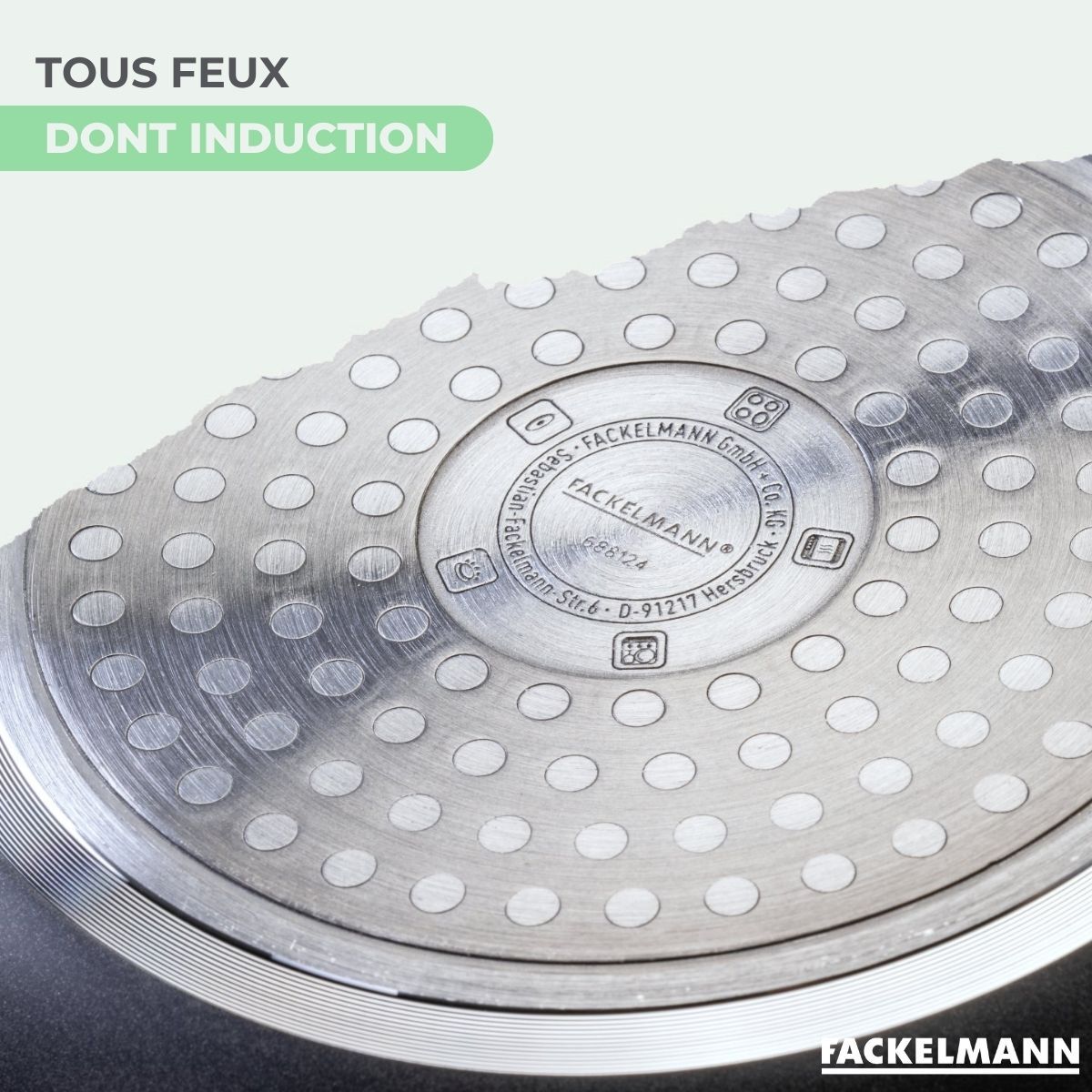 Poêle et 3 Casseroles sans PFAS Fackelmann Brandao avec 5 ustensiles Vario