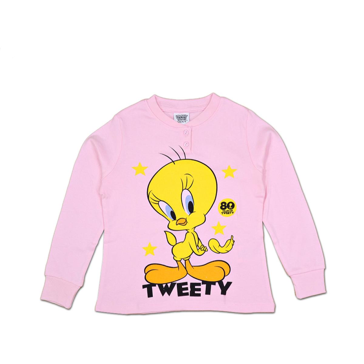 Pigiama Lungo Titti Looney Tunes Rosa Autunno Inverno Lei Looney Rosa