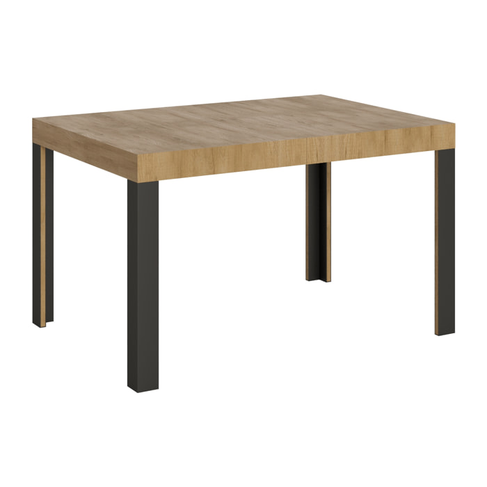 Table extensible 90x120/224 cm Linea Chêne Nature cadre Anthracite
