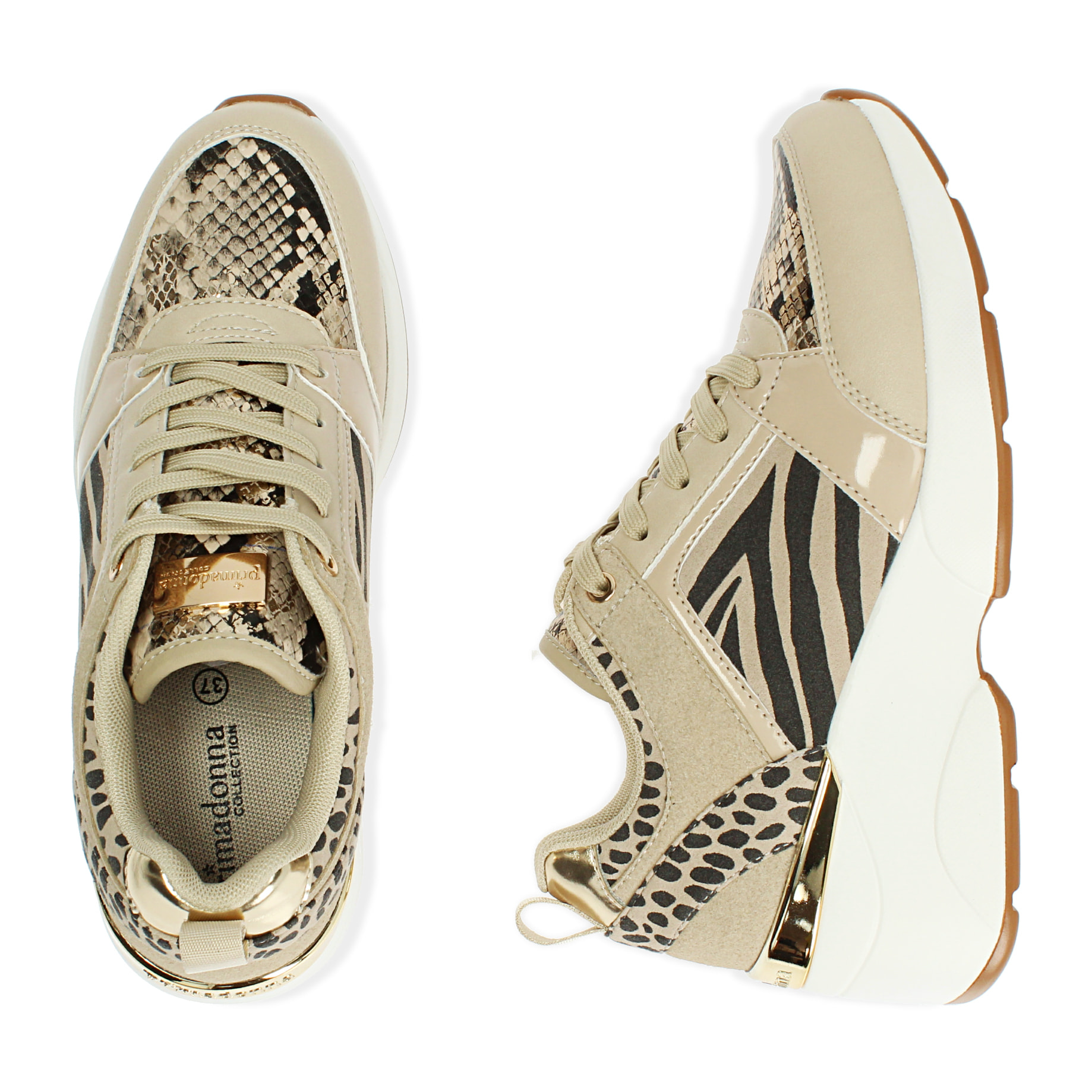 Zapatillas beige con plataforma 7,5 cm