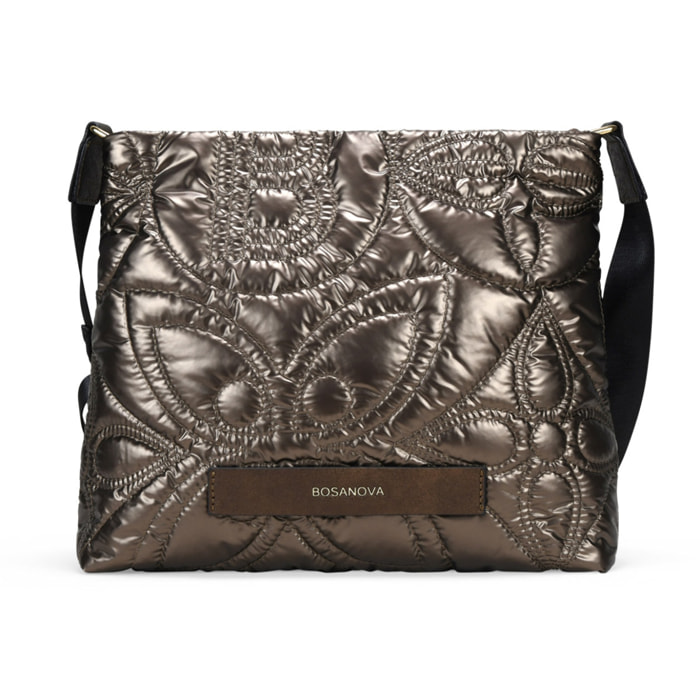 Bolso bandolera bronce con bordados