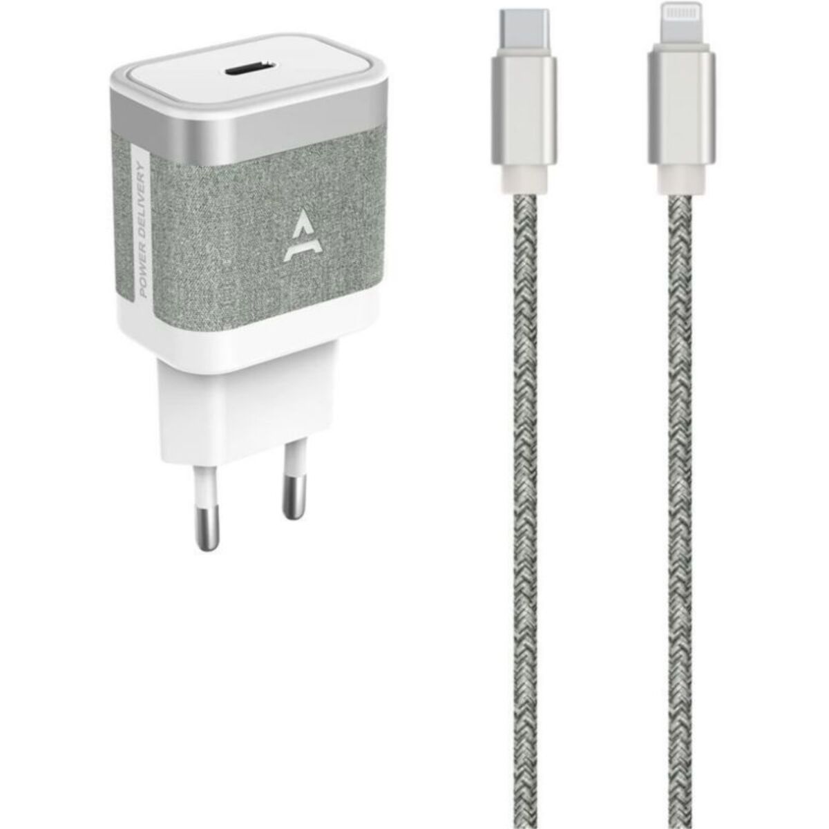 Chargeur + câble ADEQWAT 30W Powerdelivery USB-C +cable Ligthning