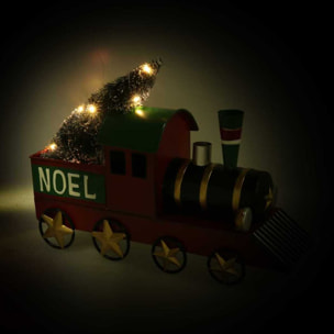 Trenino in metallo noel con led cm36x12h27