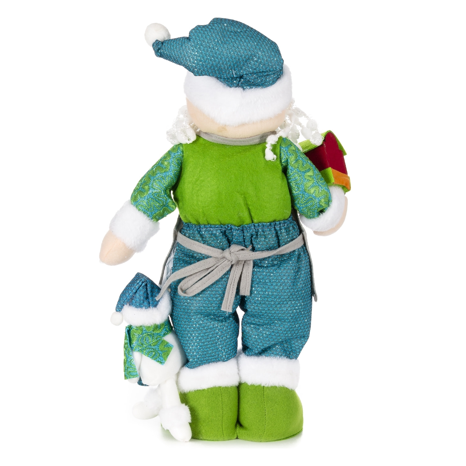 DAM  Figura Babbo Natale con trenino e pupazzo di neve, 50 cm. 26x11x50cm. Colore blu