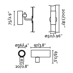 CLAP 630 Proyector de fijación árbol negro 6W 3000K 38º