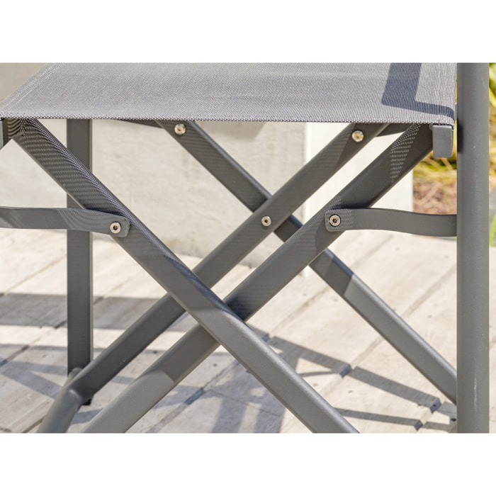 HONFLEUR - Fauteuil de jardin en toile plastifiée et aluminium