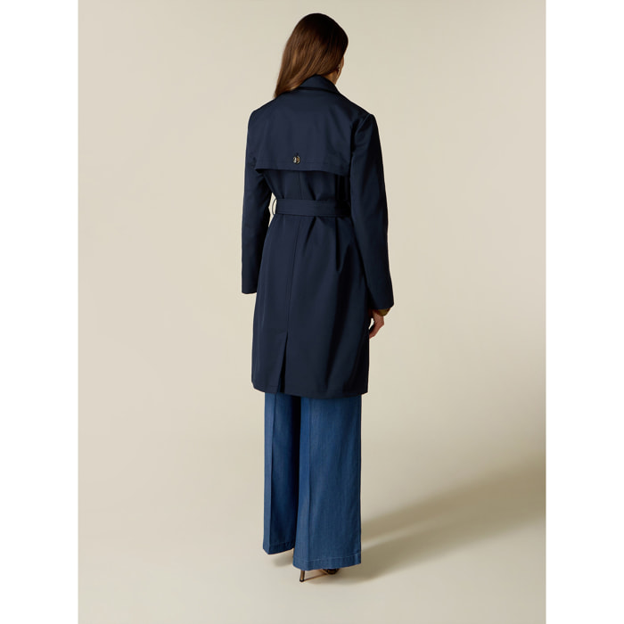 Oltre - Trench doppiopetto con cintura - Blu