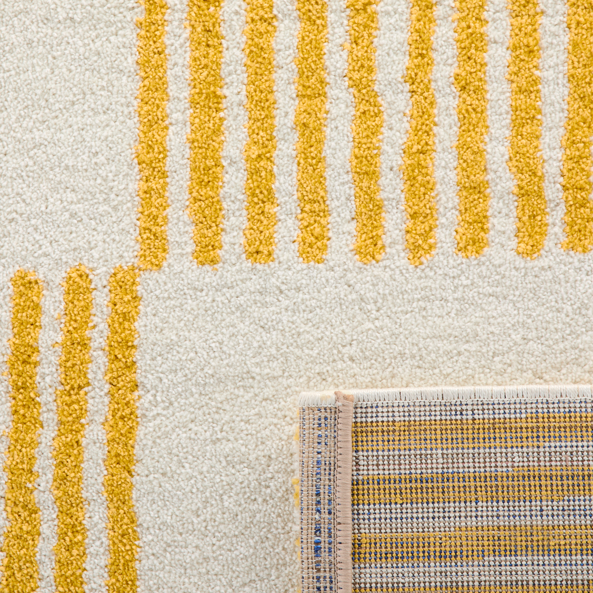 GROOVY - Tapis rétro coloré style seventies - Confortable et moelleux - Jaune