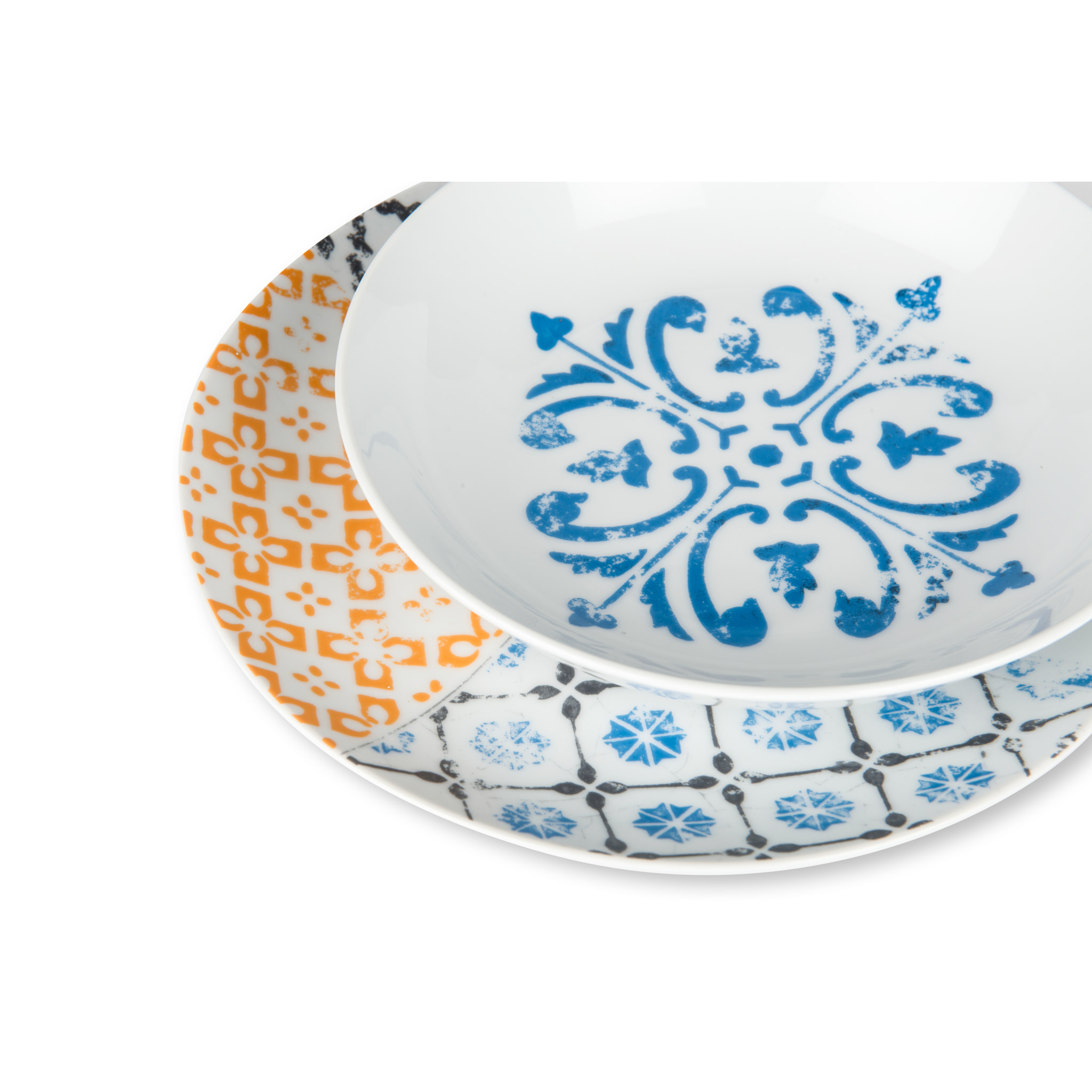 Service de table 18 pièces Excelsa – Maioliche, Porcelaine Multicolore