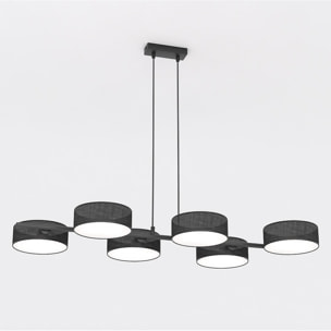Lampada a sospensione DRUMZ in acciaio nero con paralumi cilindrici
