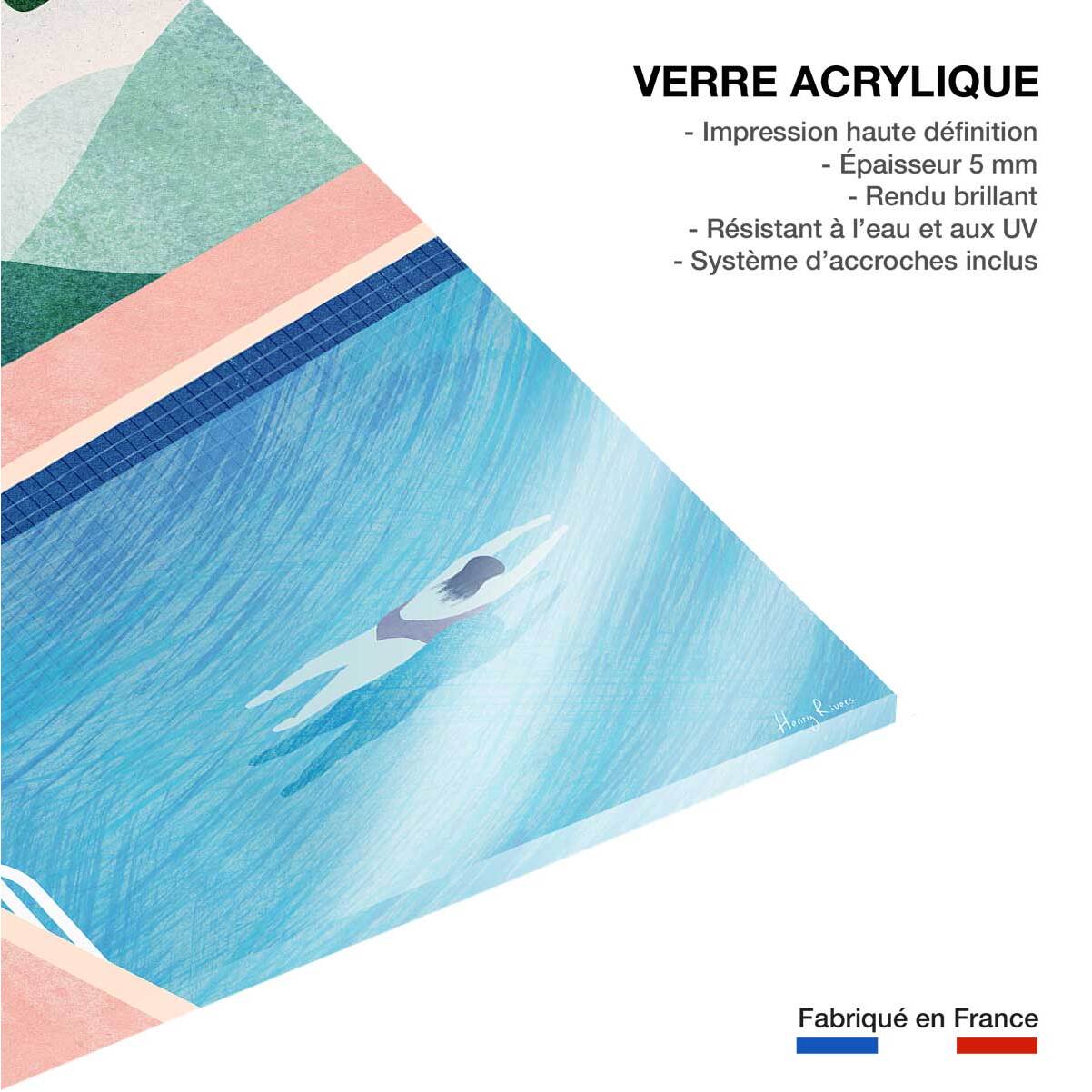 Tableau paysage nature swimming pool  Tableau plexiglas