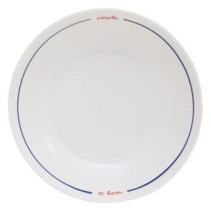 Lot de 6 assiettes creuses Fra ronde D.20cm bleu