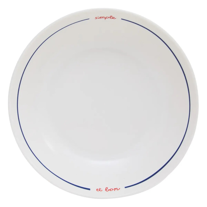 Lot de 6 assiettes creuses Fra ronde D.20cm bleu