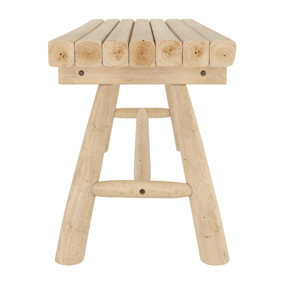 Banc de jardin en branche de teck 2 places - Makam