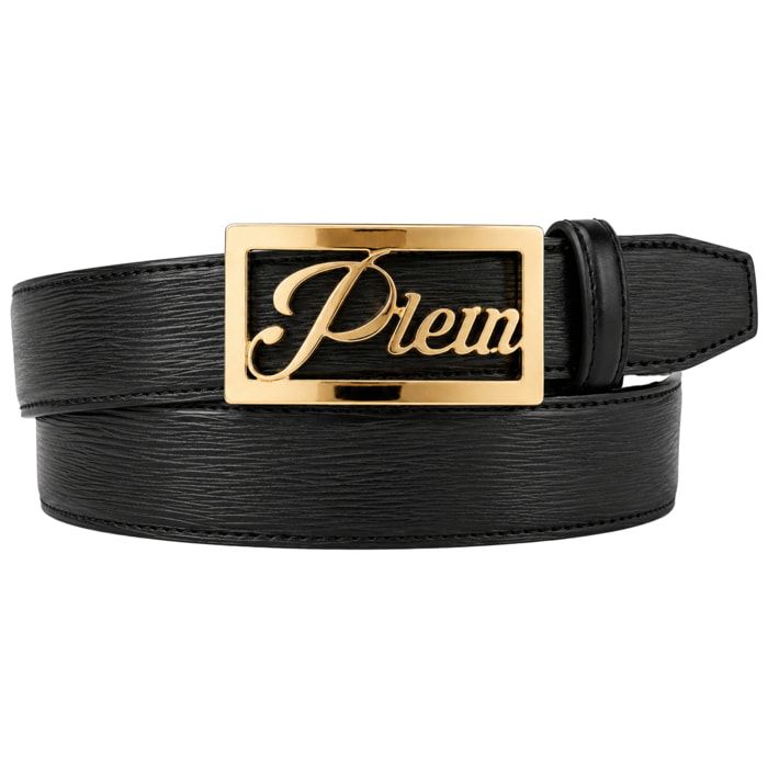 PHILIPP PLEIN Plein signature log leather belt