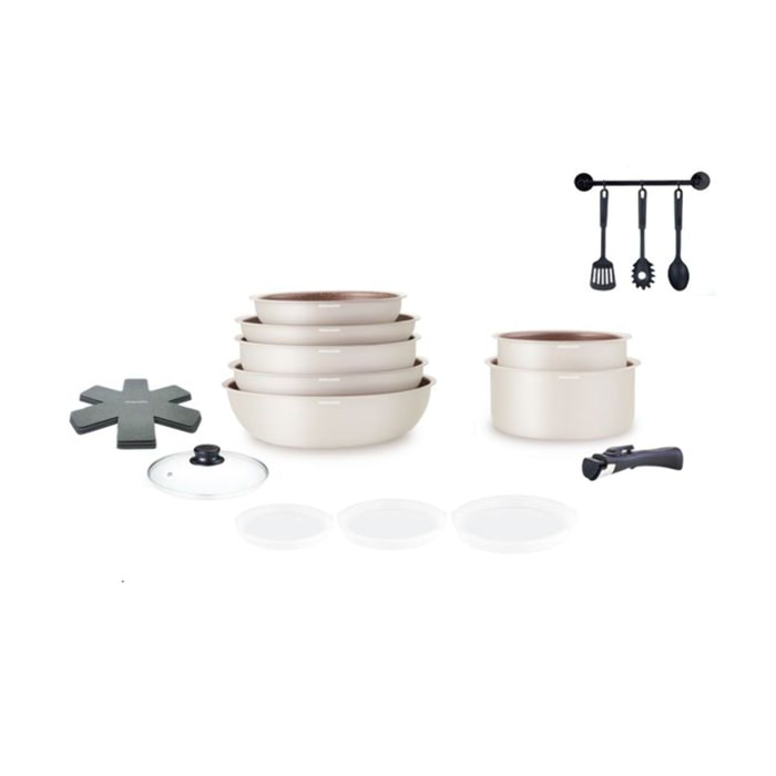 Batterie amovible 18 pièces crème