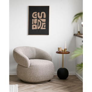 Decorazione murale Tine in poliestere tufted nero e beige 50x70 cm