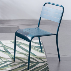 Ensemble table et chaises bleu 4/6 places  - EVORA