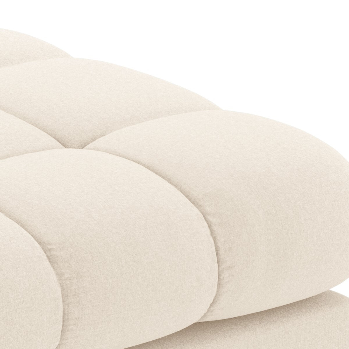 Méridienne gauche "Bali" en tissu structurel beige clair
