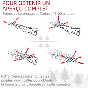 Sapin de Noël artificiel Ø 85 x 120H cm 305 branches épines imitation Nordmann grand réalisme vert