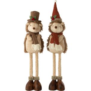J-Line figurine Herisson Téléscopique - polyester - mix - small - 2 pcs