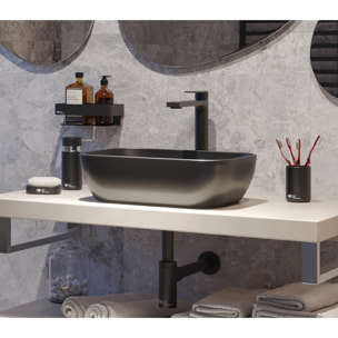 Vasque à poser 45,5 x 32,5 x 13,5 cm sans trop-plein noir mat Infinitio SAT (SATINF4532BKM)