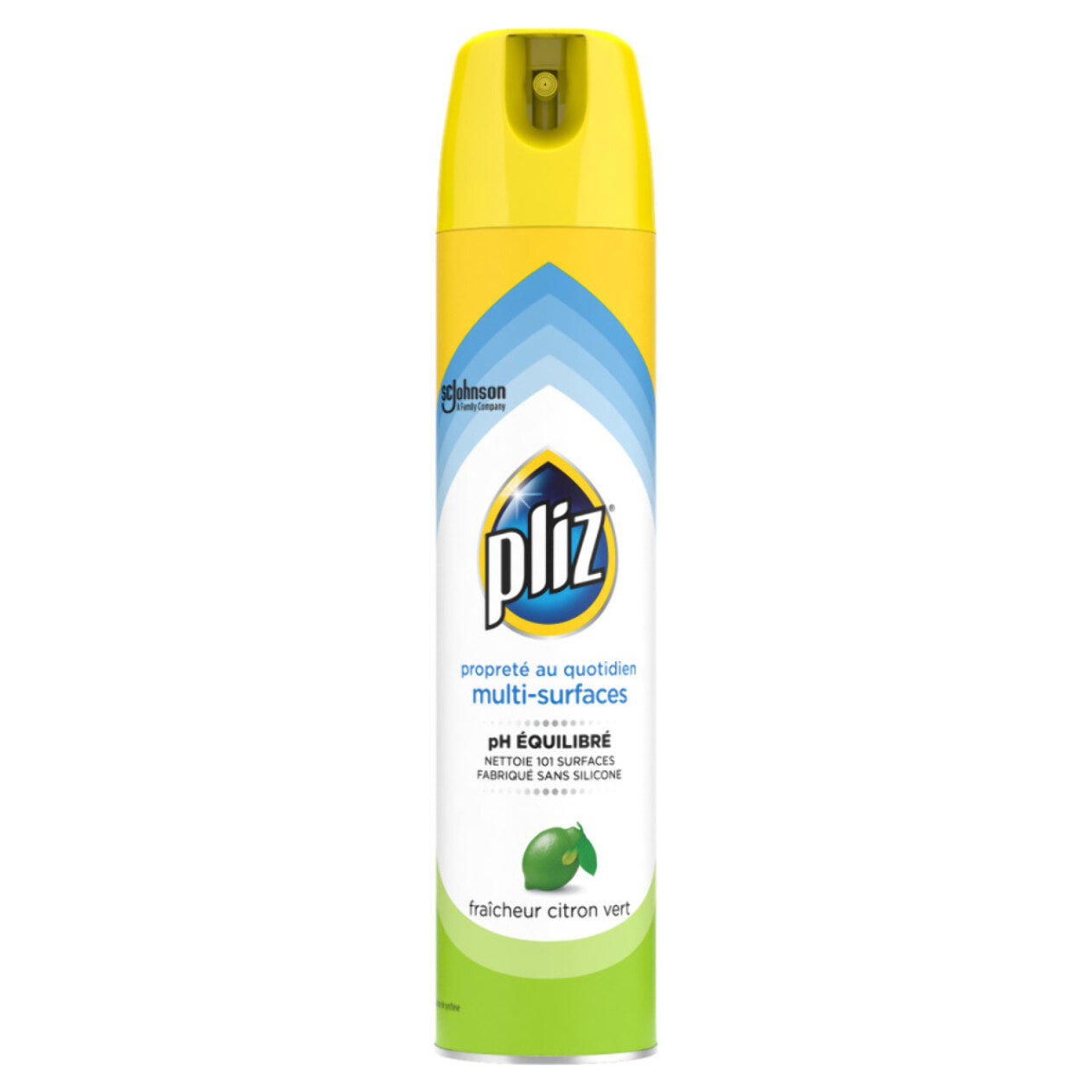 Pliz® - PACK DE 12 AEROSOL BRILANCE & SOIN NETTOYANT MULTI SURFACES FRAICHEUR CITRON VERT