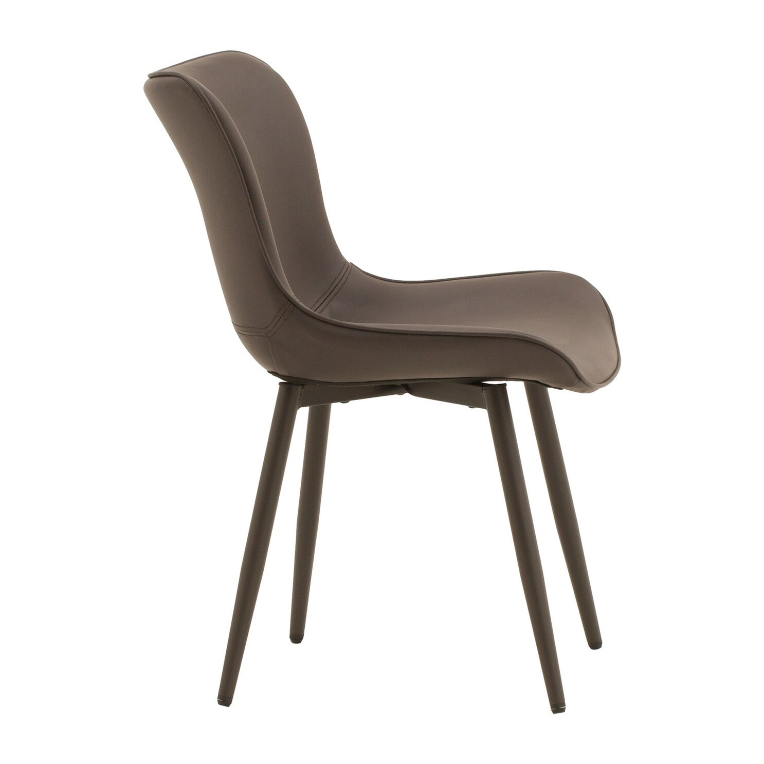 Set di 4 sedie KUDI CHIN in similpelle marrone e gambe in metallo marroni