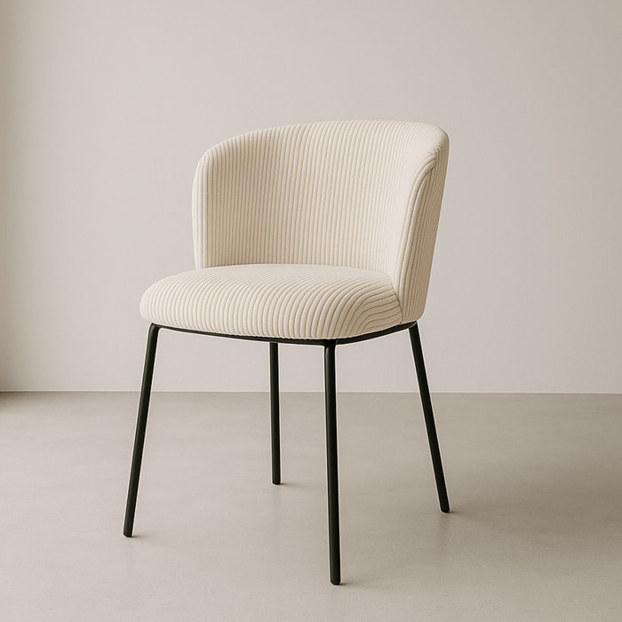 Lot de 2 chaises en velours côtelé - TOMA
