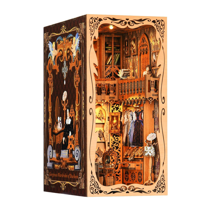 Armadio della Duchessa. Book Nook in legno, design 3D realistico con grande dettaglio, copertura e luci LED. 241 pezzi.