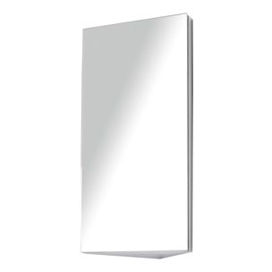 Armoire miroir salle de bain armoire de toilette murale meuble d'angle 2 étagères dim. 30L x 18,4l x 60H cm acier inox.