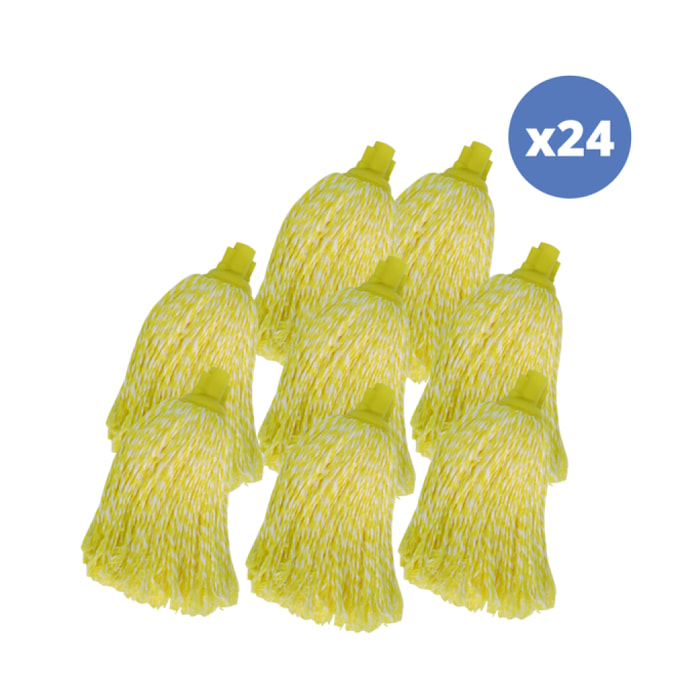 Lot de 24 franges en microfibre jaune