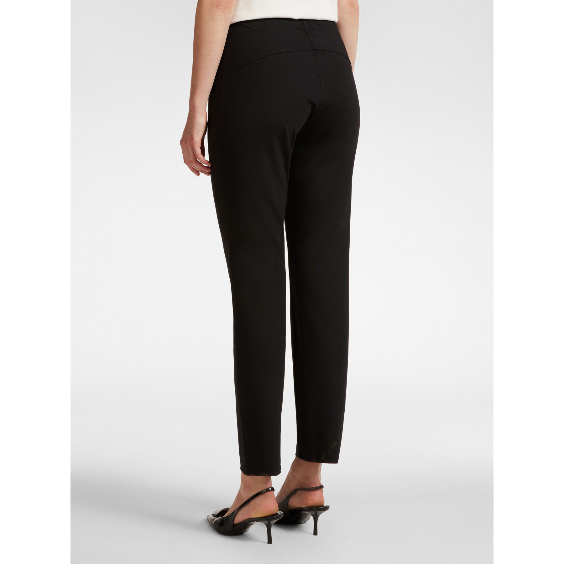 Elena Mirò - Pantaloni slim fit in punto Milano - Nero