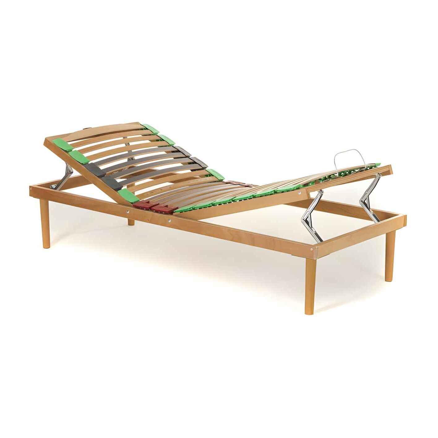 Rete a doghe singola in faggio mod. DynActive alzata testa piedi manuale mis. 90x200 con doghe ammortizzate e basculanti