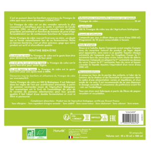 NATURFIT - Cidractiv - Vinaigre de Cidre Bio avec Mère - Routine bien-être - Qualité Premium - Fabriqué en France - 10 Ampoules
