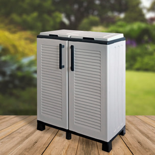 Armario de media altura en polipropileno de la linea eco, práctico para aprovechar al maximo el espacio, l 680 x p370 x h 900 mm.