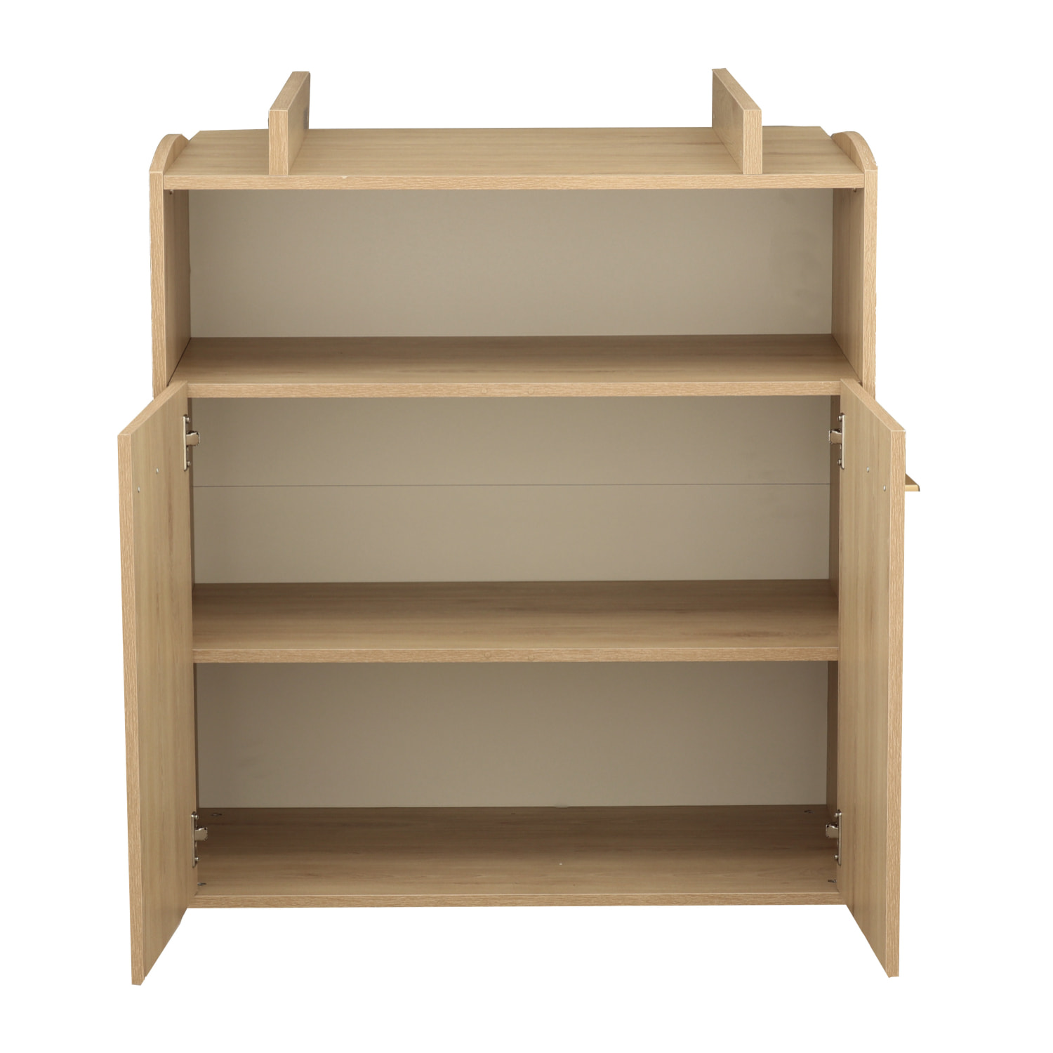 Commode à langer 2 portes et une niche décor bois hêtre