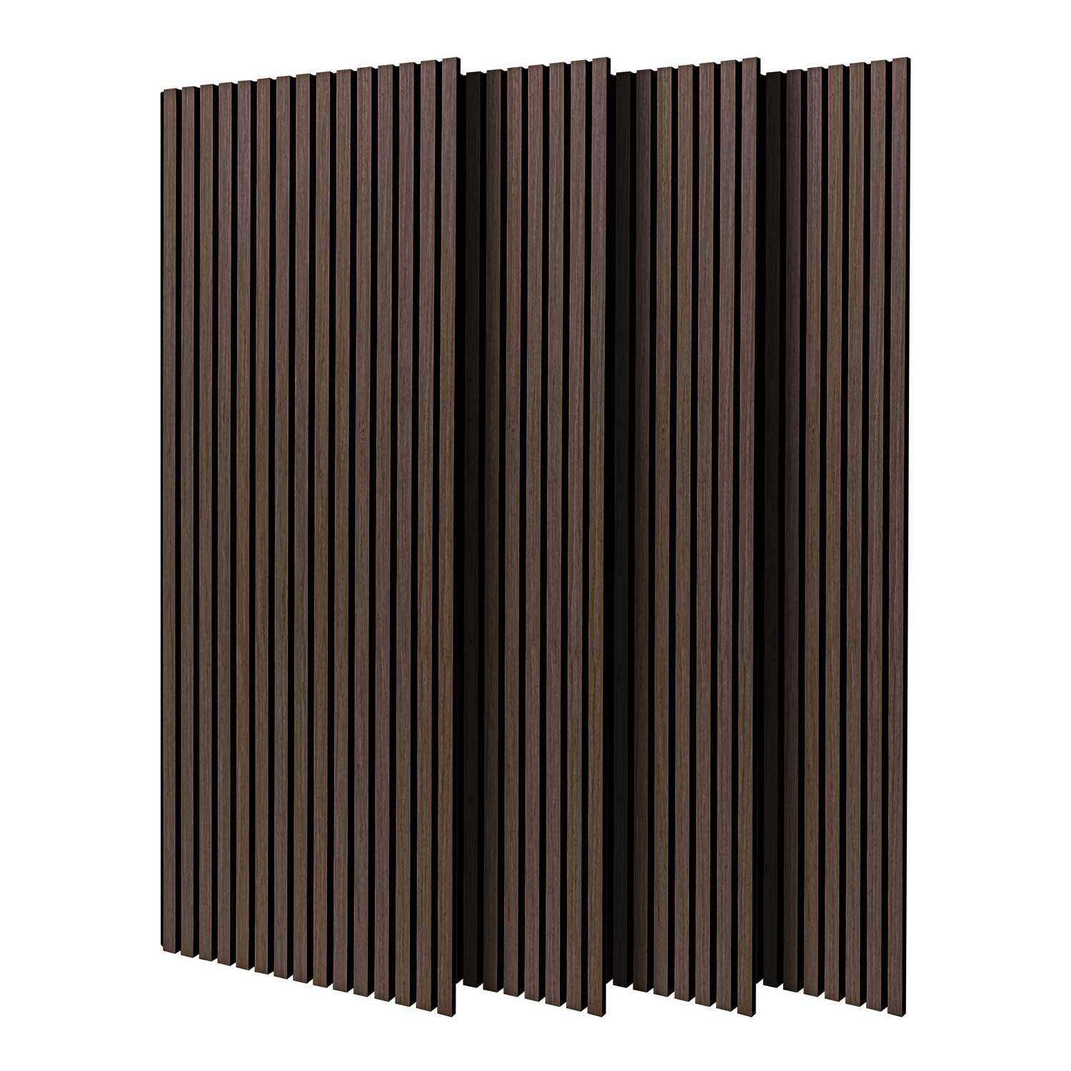 Beethoven - Set di 4 pannelli fonoassorbenti decorativi in legno 150x60 cm, marrone scuro
