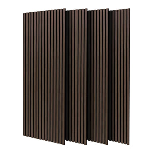 Beethoven - Set di 4 pannelli fonoassorbenti decorativi in legno 150x60 cm, marrone scuro