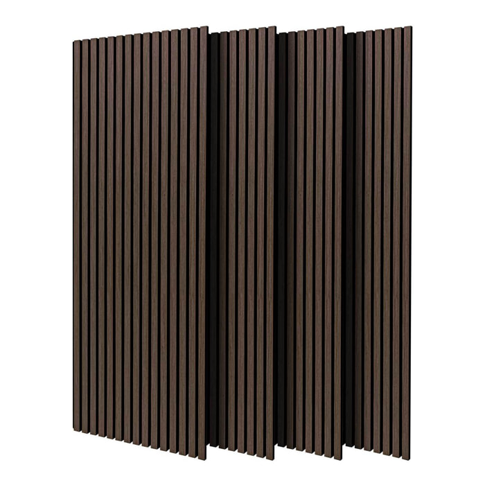 Beethoven - Set di 4 pannelli fonoassorbenti decorativi in legno 150x60 cm, marrone scuro
