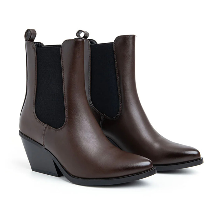 Texano con gambale basso ed elastico - MARRONE