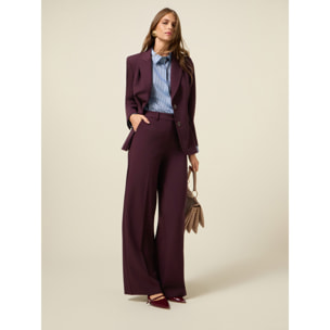 Oltre - Pantaloni palazzo in poliviscosa - Bordeaux