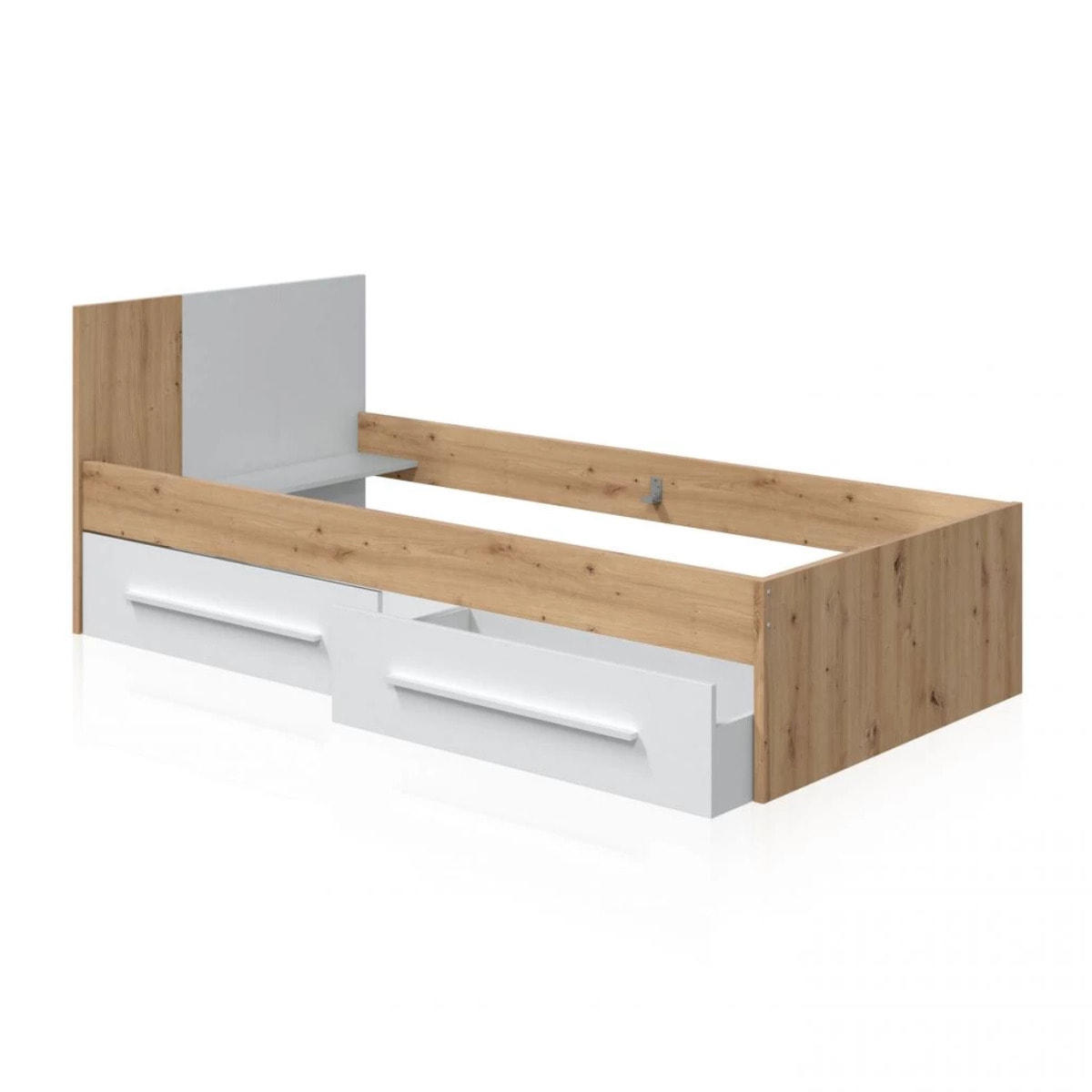Cama Dess Blanco Artik (Blanco Mate) - Roble Nodi