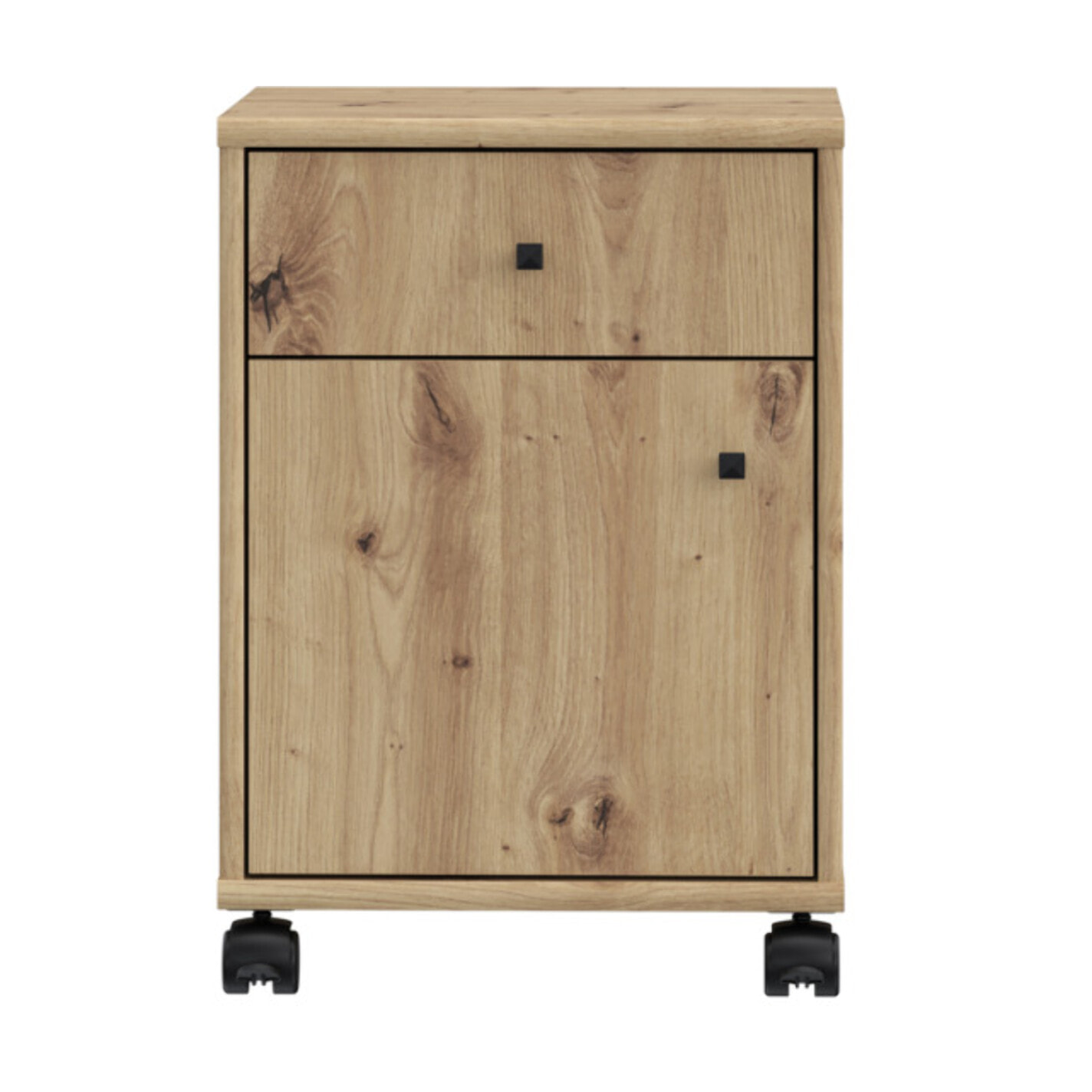 Caisson H. 54 cm avec roulettes et décor chêne artisan - MIA